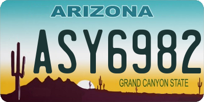 AZ license plate ASY6982