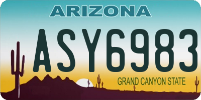 AZ license plate ASY6983