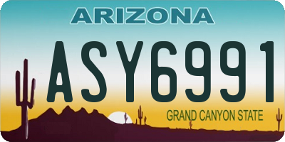 AZ license plate ASY6991