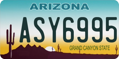 AZ license plate ASY6995