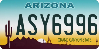 AZ license plate ASY6996