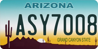AZ license plate ASY7008
