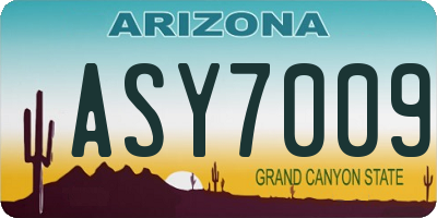 AZ license plate ASY7009