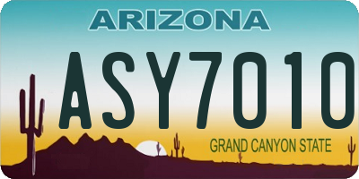 AZ license plate ASY7010
