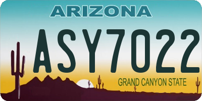 AZ license plate ASY7022