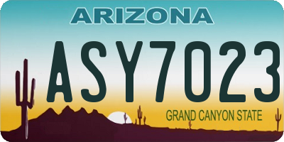 AZ license plate ASY7023