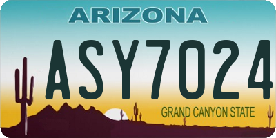 AZ license plate ASY7024
