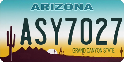 AZ license plate ASY7027