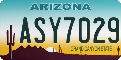 AZ license plate ASY7029