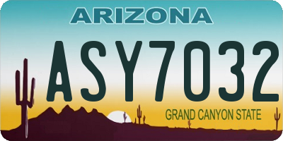 AZ license plate ASY7032