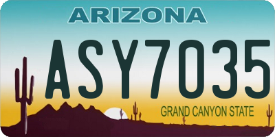 AZ license plate ASY7035