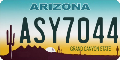 AZ license plate ASY7044