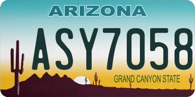 AZ license plate ASY7058