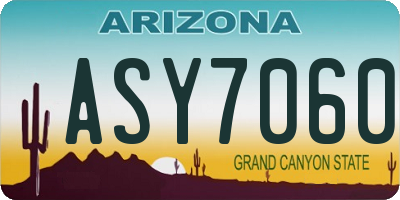 AZ license plate ASY7060