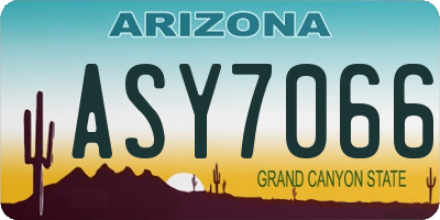 AZ license plate ASY7066