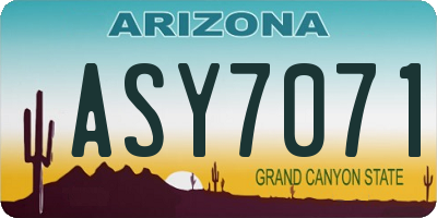AZ license plate ASY7071