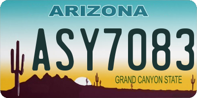 AZ license plate ASY7083