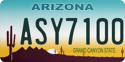 AZ license plate ASY7100