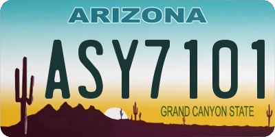 AZ license plate ASY7101