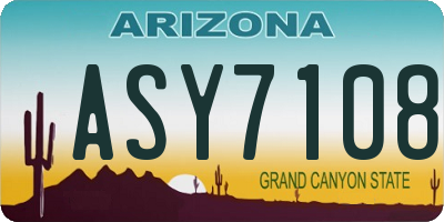 AZ license plate ASY7108
