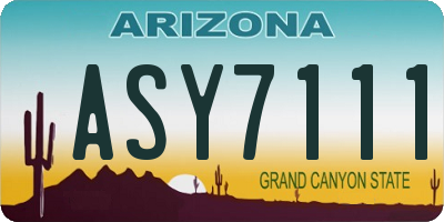 AZ license plate ASY7111