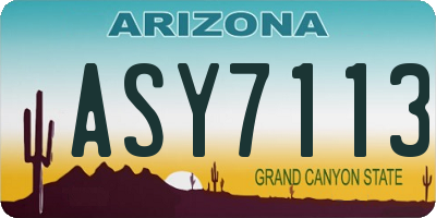 AZ license plate ASY7113