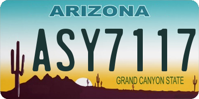 AZ license plate ASY7117