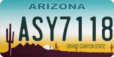 AZ license plate ASY7118