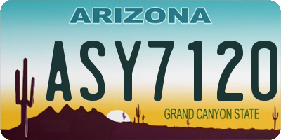AZ license plate ASY7120