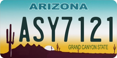 AZ license plate ASY7121