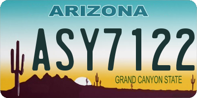 AZ license plate ASY7122