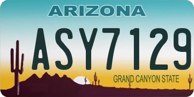 AZ license plate ASY7129