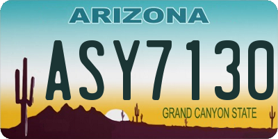 AZ license plate ASY7130