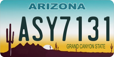 AZ license plate ASY7131