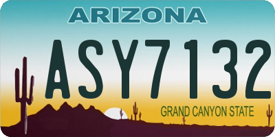 AZ license plate ASY7132