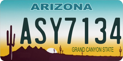 AZ license plate ASY7134