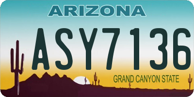 AZ license plate ASY7136