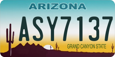 AZ license plate ASY7137