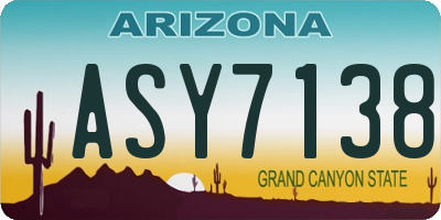AZ license plate ASY7138
