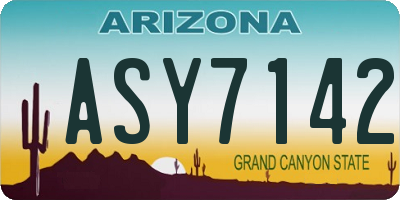AZ license plate ASY7142