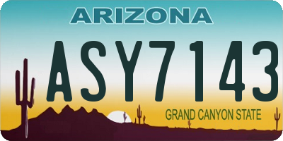 AZ license plate ASY7143