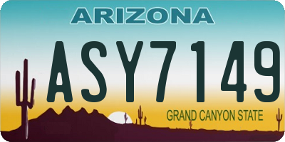 AZ license plate ASY7149