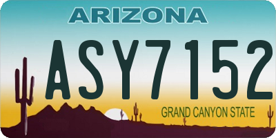 AZ license plate ASY7152