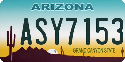AZ license plate ASY7153