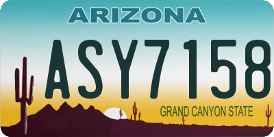 AZ license plate ASY7158