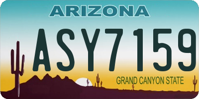AZ license plate ASY7159
