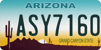 AZ license plate ASY7160