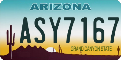 AZ license plate ASY7167