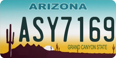 AZ license plate ASY7169