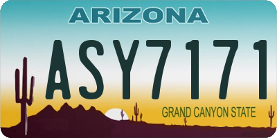 AZ license plate ASY7171